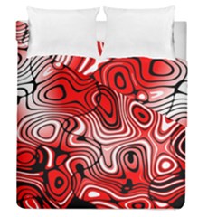 Black Red White Abstract Stripes Duvet Cover Double Side (queen Size)