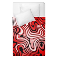 Black Red White Abstract Stripes Duvet Cover Double Side (single Size) by SpinnyChairDesigns