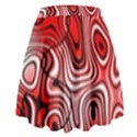 Black Red White Abstract Stripes High Waist Skirt View2