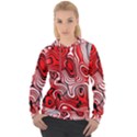 Black Red White Abstract Stripes Women s Overhead Hoodie View1