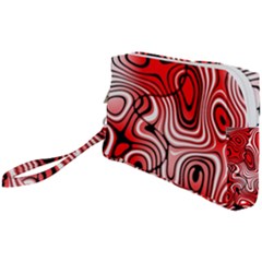 Black Red White Abstract Stripes Wristlet Pouch Bag (small) by SpinnyChairDesigns