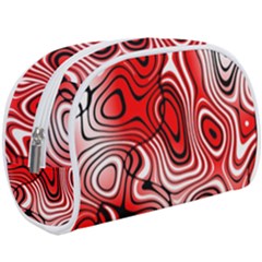 Black Red White Abstract Stripes Makeup Case (large) by SpinnyChairDesigns