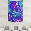 Blue Purple Abstract Stripes Small Tapestry View2