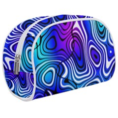 Blue Purple Abstract Stripes Makeup Case (medium) by SpinnyChairDesigns