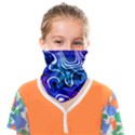 Blue Purple Abstract Stripes Face Covering Bandana (Kids) View1