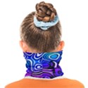 Blue Purple Abstract Stripes Face Covering Bandana (Kids) View2