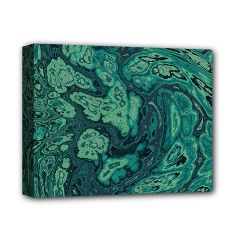 Dark Green Marbled Texture Deluxe Canvas 14  X 11  (stretched) by SpinnyChairDesigns