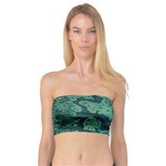 Dark Green Marbled Texture Bandeau Top by SpinnyChairDesigns