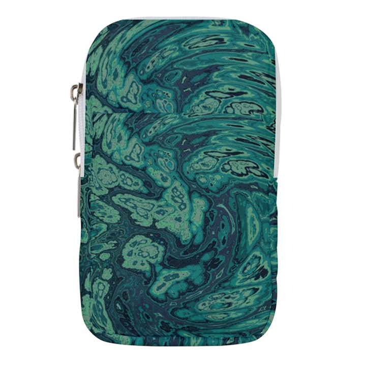 Dark Green Marbled Texture Waist Pouch (Large)