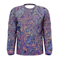 Colorful Marbled Paint Texture Men s Long Sleeve Tee by SpinnyChairDesigns