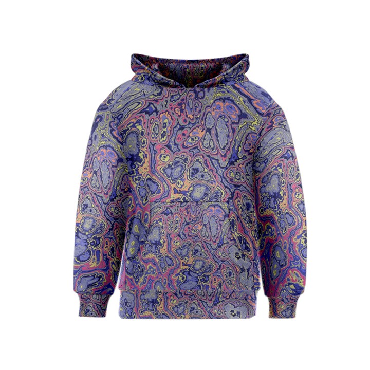 Colorful Marbled Paint Texture Kids  Pullover Hoodie