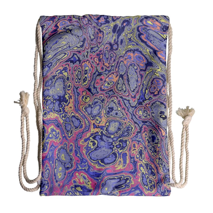 Colorful Marbled Paint Texture Drawstring Bag (Large)