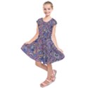 Colorful Marbled Paint Texture Kids  Short Sleeve Dress View1