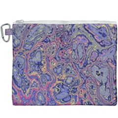 Colorful Marbled Paint Texture Canvas Cosmetic Bag (xxxl) by SpinnyChairDesigns