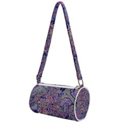 Colorful Marbled Paint Texture Mini Cylinder Bag by SpinnyChairDesigns