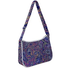 Colorful Marbled Paint Texture Zip Up Shoulder Bag by SpinnyChairDesigns