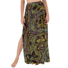 Dark Brown Gold Abstract Marble Texture Maxi Chiffon Tie-up Sarong by SpinnyChairDesigns