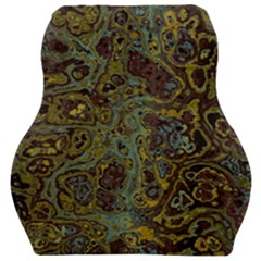 Dark Brown Gold Abstract Marble Texture Car Seat Velour Cushion  by SpinnyChairDesigns