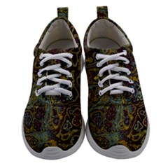 Dark Brown Gold Abstract Marble Texture Athletic Shoes by SpinnyChairDesigns