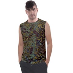 Dark Brown Gold Abstract Marble Texture Men s Regular Tank Top by SpinnyChairDesigns