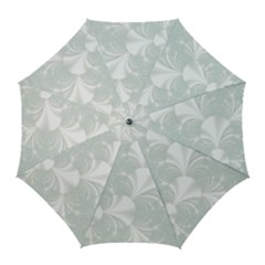 Mint Cream And White Intricate Swirl Spiral Golf Umbrellas by SpinnyChairDesigns