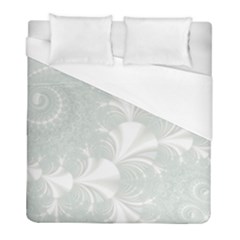 Mint Cream And White Intricate Swirl Spiral Duvet Cover (full/ Double Size) by SpinnyChairDesigns