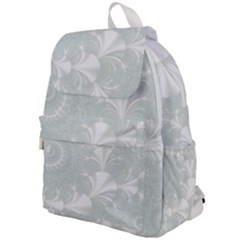 Mint Cream And White Intricate Swirl Spiral Top Flap Backpack by SpinnyChairDesigns