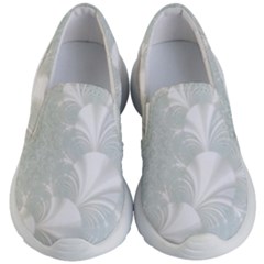 Mint Cream And White Intricate Swirl Spiral Kids Lightweight Slip Ons by SpinnyChairDesigns