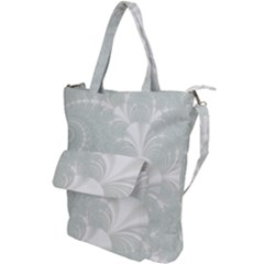 Mint Cream And White Intricate Swirl Spiral Shoulder Tote Bag by SpinnyChairDesigns