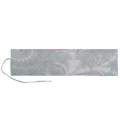 Mint Cream And White Intricate Swirl Spiral Roll Up Canvas Pencil Holder (l) by SpinnyChairDesigns