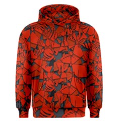 Red Grey Abstract Grunge Pattern Men s Core Hoodie by SpinnyChairDesigns