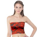 Red Grey Abstract Grunge Pattern Tube Top View1