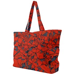 Red Grey Abstract Grunge Pattern Simple Shoulder Bag by SpinnyChairDesigns