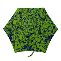 Green Blue Abstract Grunge Pattern Mini Folding Umbrellas by SpinnyChairDesigns