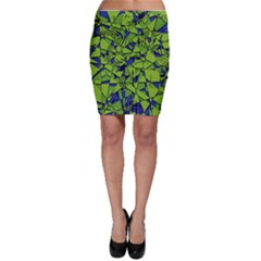 Green Blue Abstract Grunge Pattern Bodycon Skirt by SpinnyChairDesigns