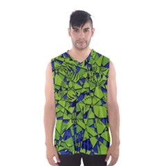 Green Blue Abstract Grunge Pattern Men s Basketball Tank Top by SpinnyChairDesigns