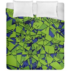 Green Blue Abstract Grunge Pattern Duvet Cover Double Side (california King Size)