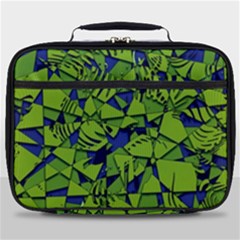 Green Blue Abstract Grunge Pattern Full Print Lunch Bag by SpinnyChairDesigns