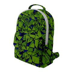 Green Blue Abstract Grunge Pattern Flap Pocket Backpack (large) by SpinnyChairDesigns