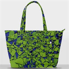 Green Blue Abstract Grunge Pattern Back Pocket Shoulder Bag  by SpinnyChairDesigns