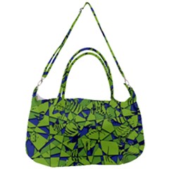 Green Blue Abstract Grunge Pattern Removal Strap Handbag by SpinnyChairDesigns