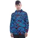 Red Blue Abstract Grunge Pattern Men s Front Pocket Pullover Windbreaker View1