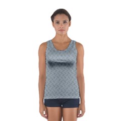 Grey Diamond Plate Metal Texture Sport Tank Top 