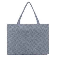 Grey Diamond Plate Metal Texture Zipper Medium Tote Bag by SpinnyChairDesigns