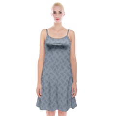 Grey Diamond Plate Metal Texture Spaghetti Strap Velvet Dress by SpinnyChairDesigns