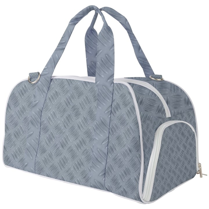 Grey Diamond Plate Metal Texture Burner Gym Duffel Bag