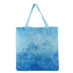 Abstract Sky Blue Texture Grocery Tote Bag by SpinnyChairDesigns