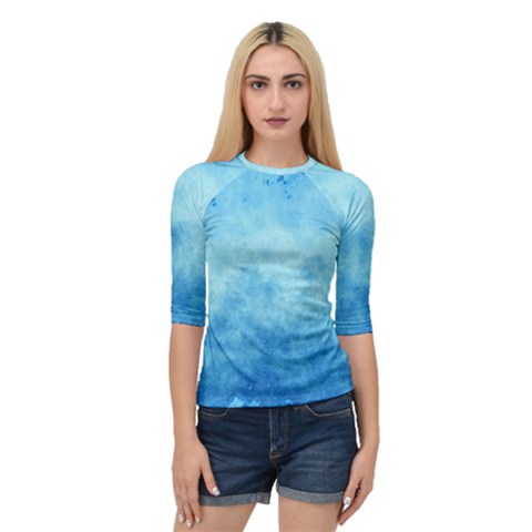 Abstract Sky Blue Texture Quarter Sleeve Raglan Tee by SpinnyChairDesigns