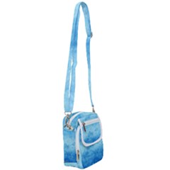 Abstract Sky Blue Texture Shoulder Strap Belt Bag by SpinnyChairDesigns