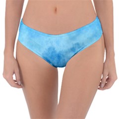 Abstract Sky Blue Texture Reversible Classic Bikini Bottoms by SpinnyChairDesigns